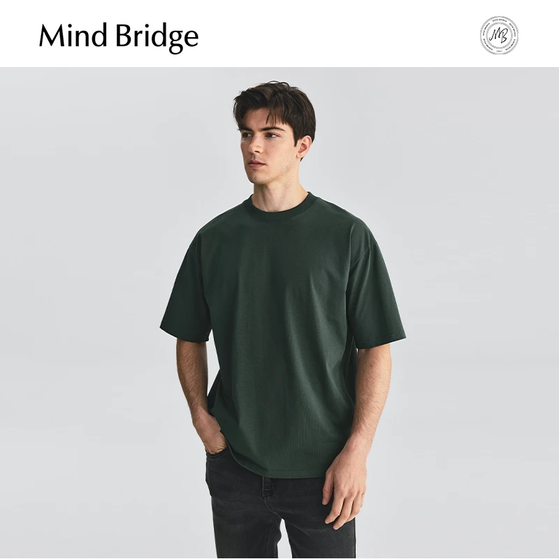MindBridge【2件更划算】男士夏季圆领短袖T恤舒适透气百搭打底上衣