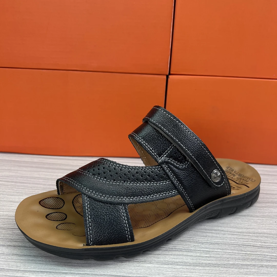 695纯色休闲沙滩鞋厚底鞋子沙滩男款平底