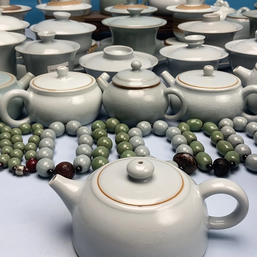 杯二级品仿古月白釉半月壶原矿原釉原产地