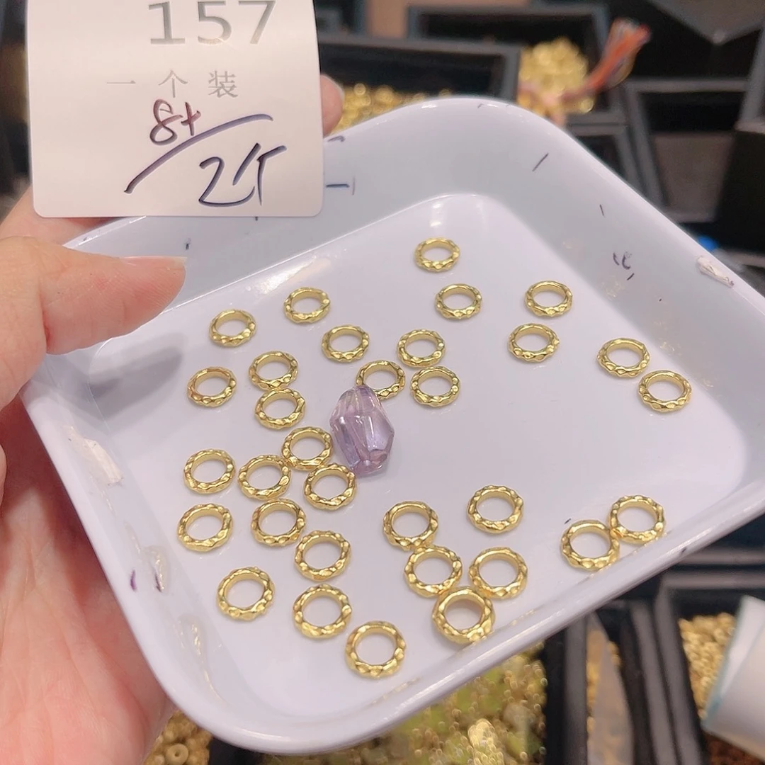 水晶珠宝半成品银S925镀金镶嵌157