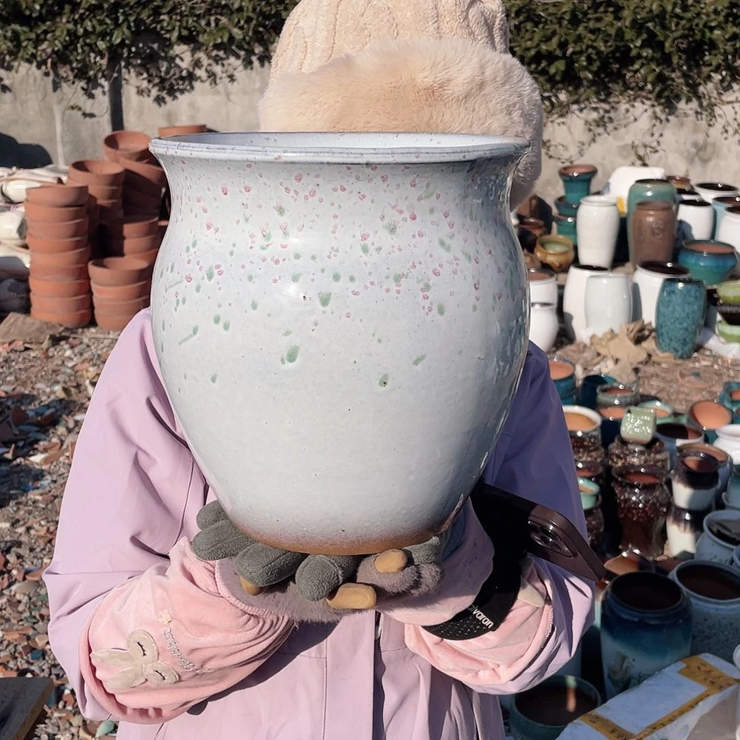 红陶王嫂花盆0209-五发花