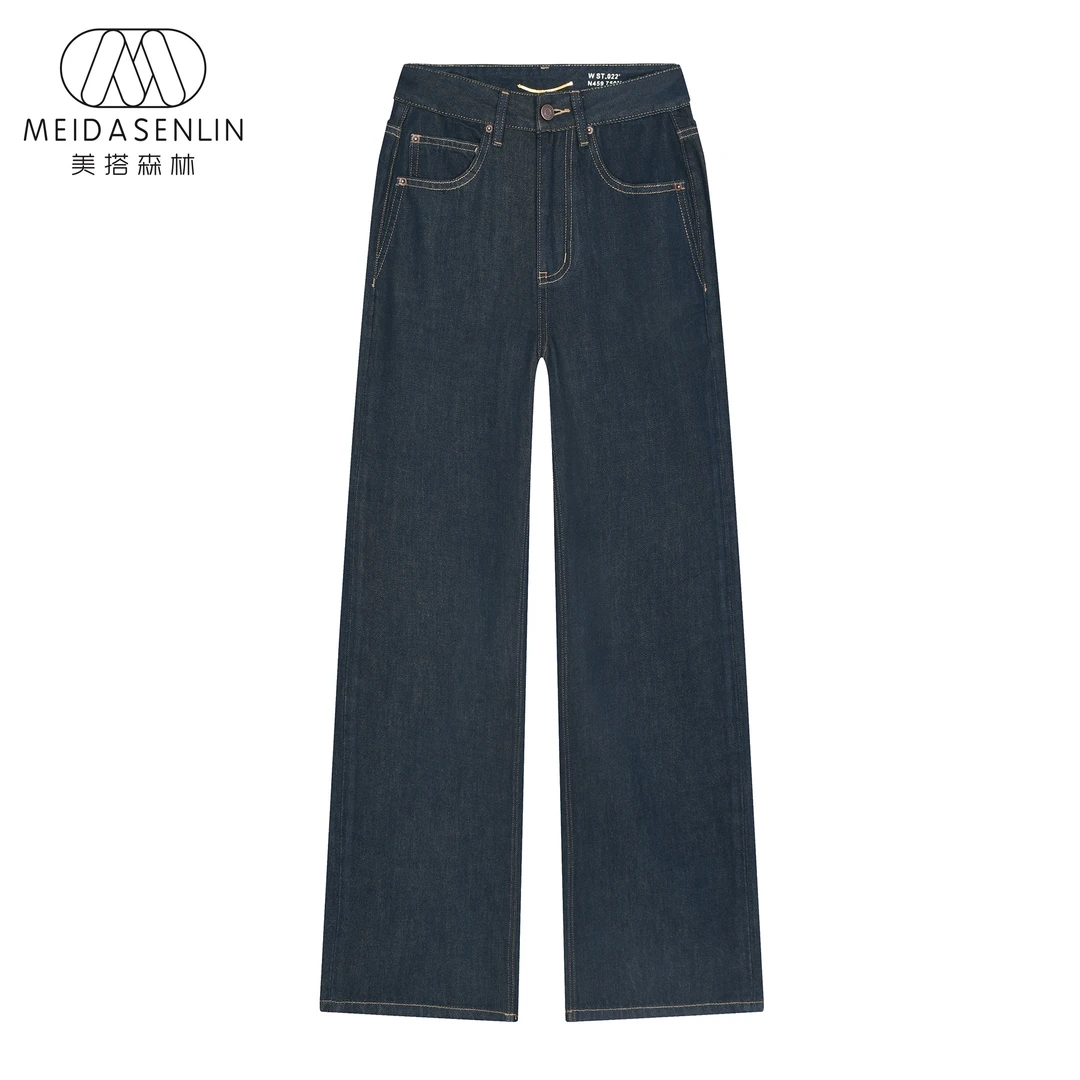 2025夏款普洗蓝直筒裤牛仔裤女16201