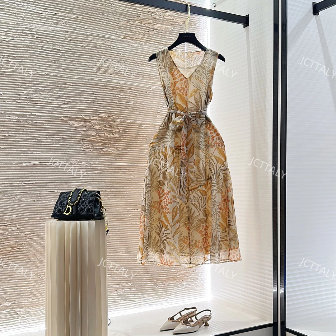 泽天专属 夏季新款无袖显瘦国风时尚气质宽松连衣裙W-A211