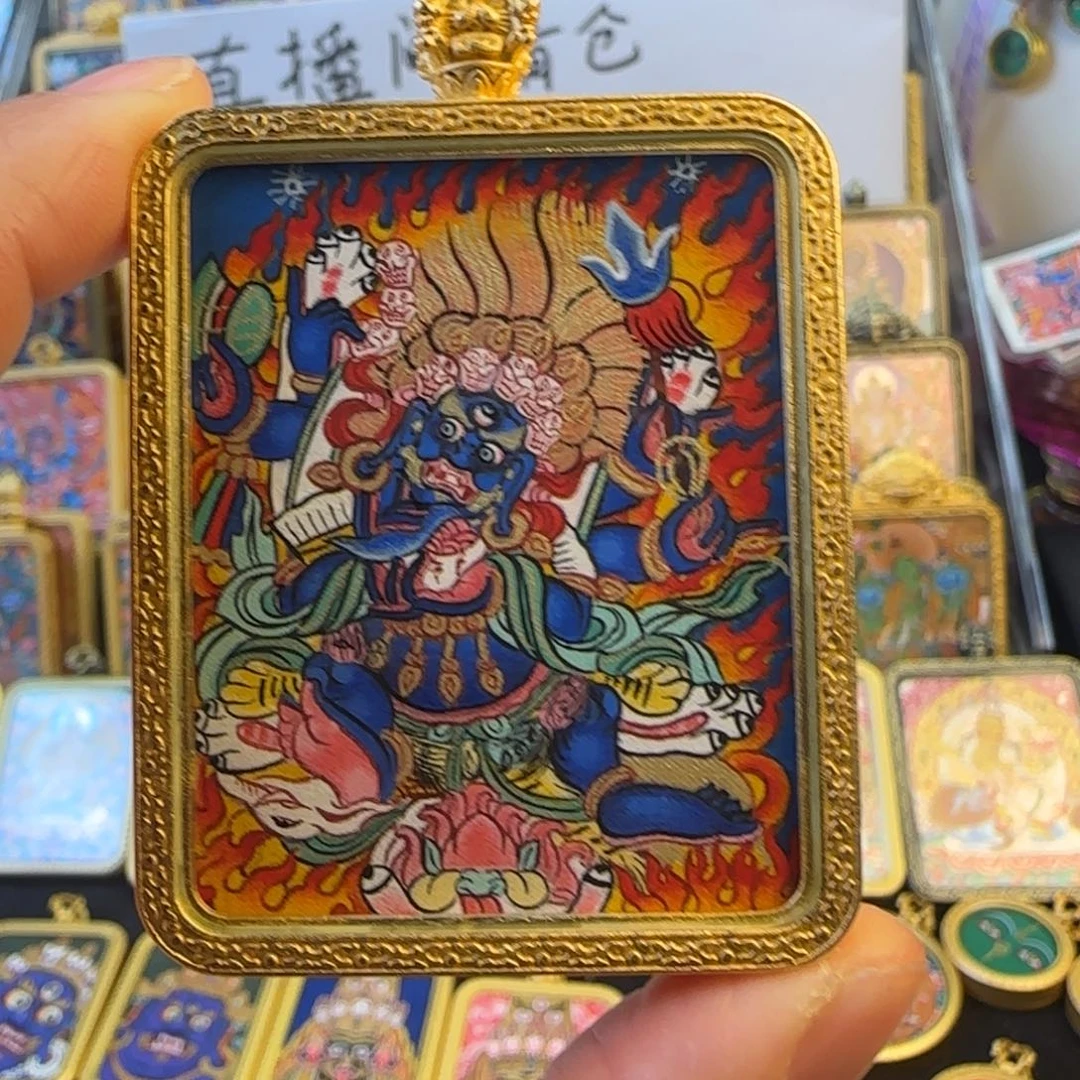 吊坠大黑天热贡唐卡