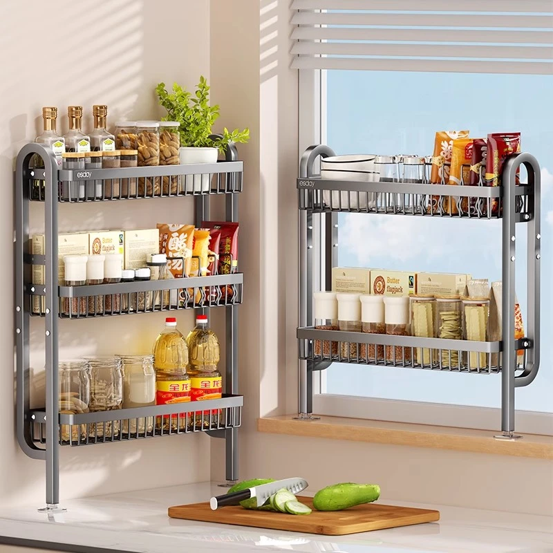 调料置物架窄款厨房调料架子台面上墙小型油盐酱醋调味料品收纳架