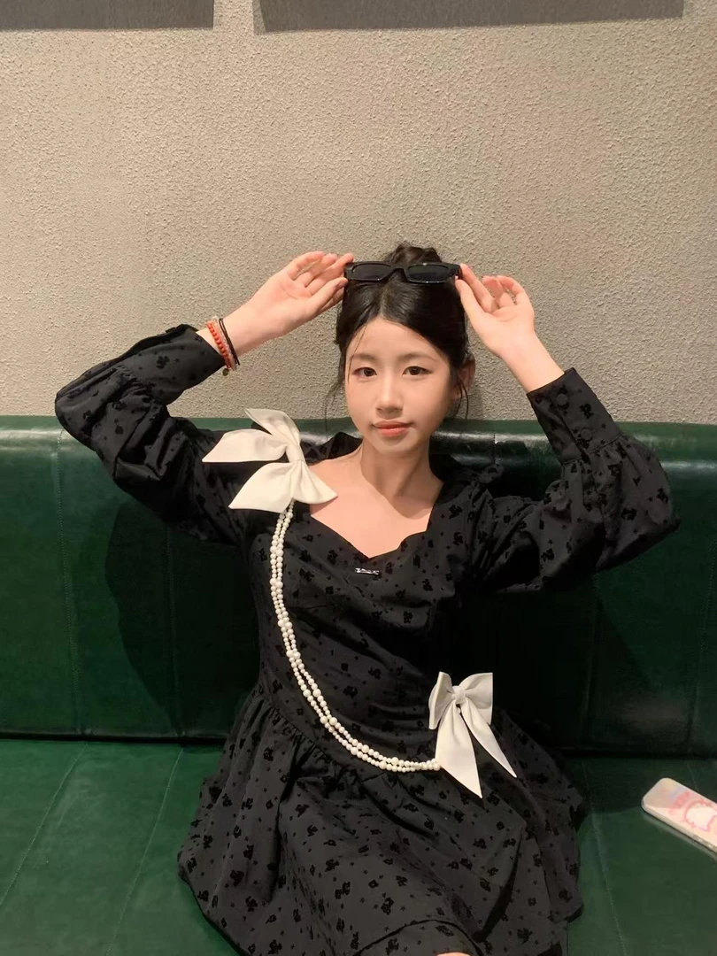 蝴蝶结装饰连衣裙（不含配饰）-0358