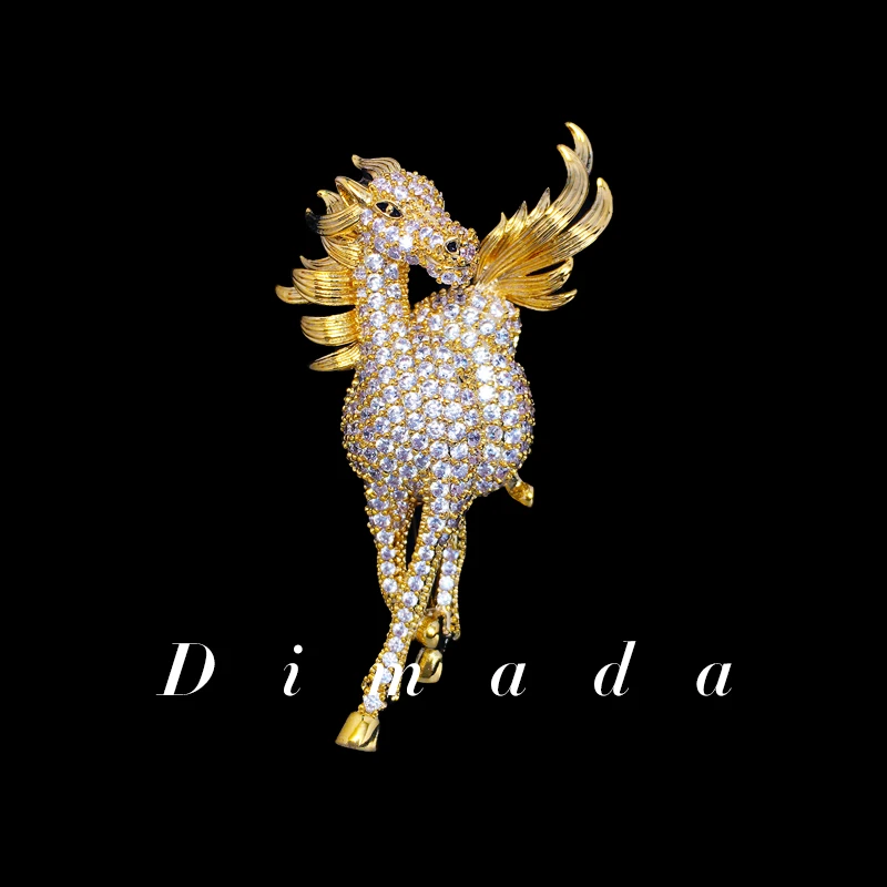 合金胸针 d1310千里马时尚马胸针高档女男高级感马年本命年胸花