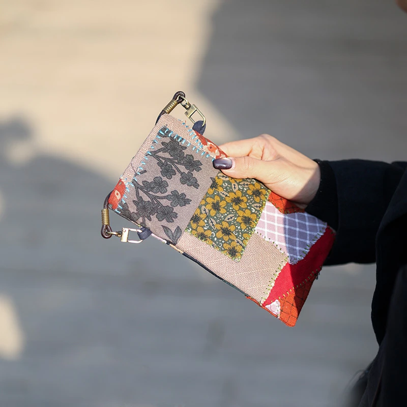 钟声刺绣 新款文艺手工手机包 零钱包便携时尚收纳包 茶道零配