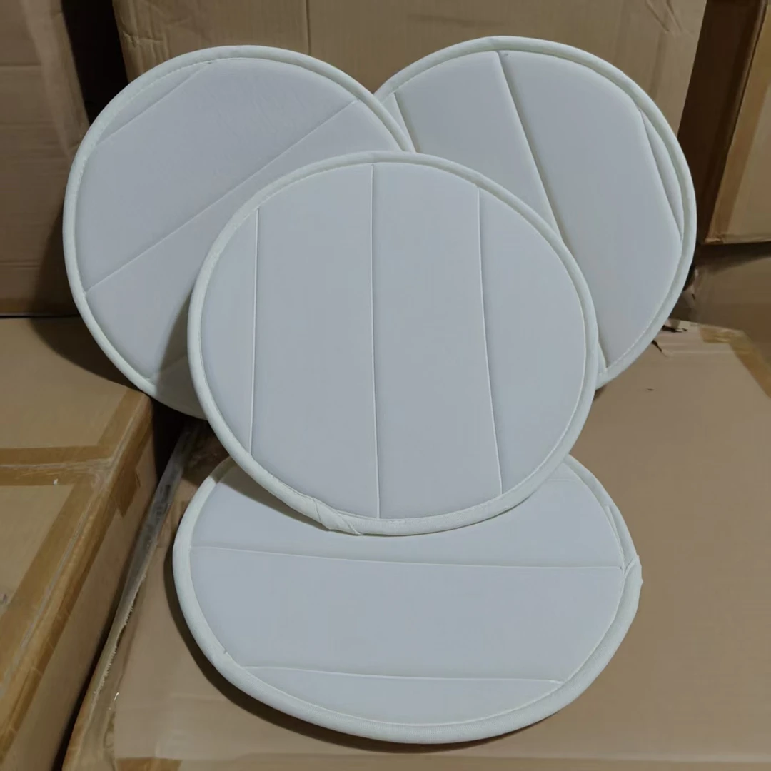发4个–米白色平绒面 圆形记忆棉防滑坐垫 直径35cm