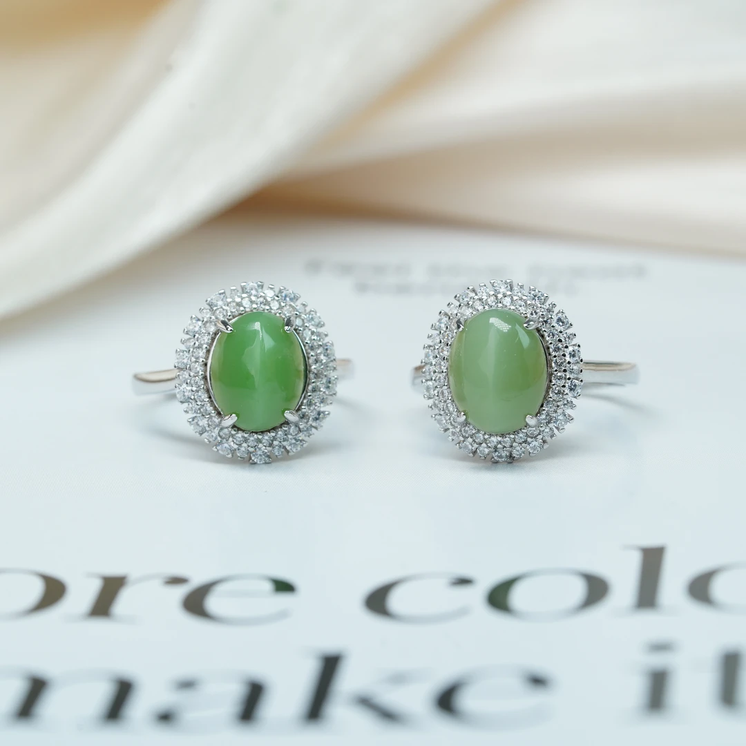 【小北好物】S925银和田玉戒指约8*10mm【多样性发一件】-QH08X637