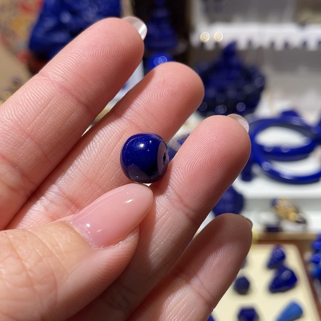 拜***-青金石未镶嵌11mm老型单珠