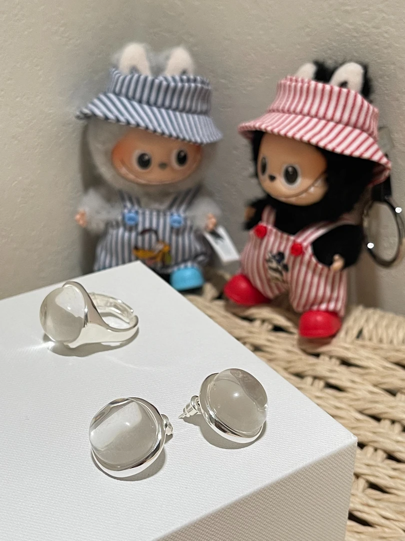 非金属仿水晶耳饰 DOPI DOBI 简约光面水滴耳钉 LH_口口