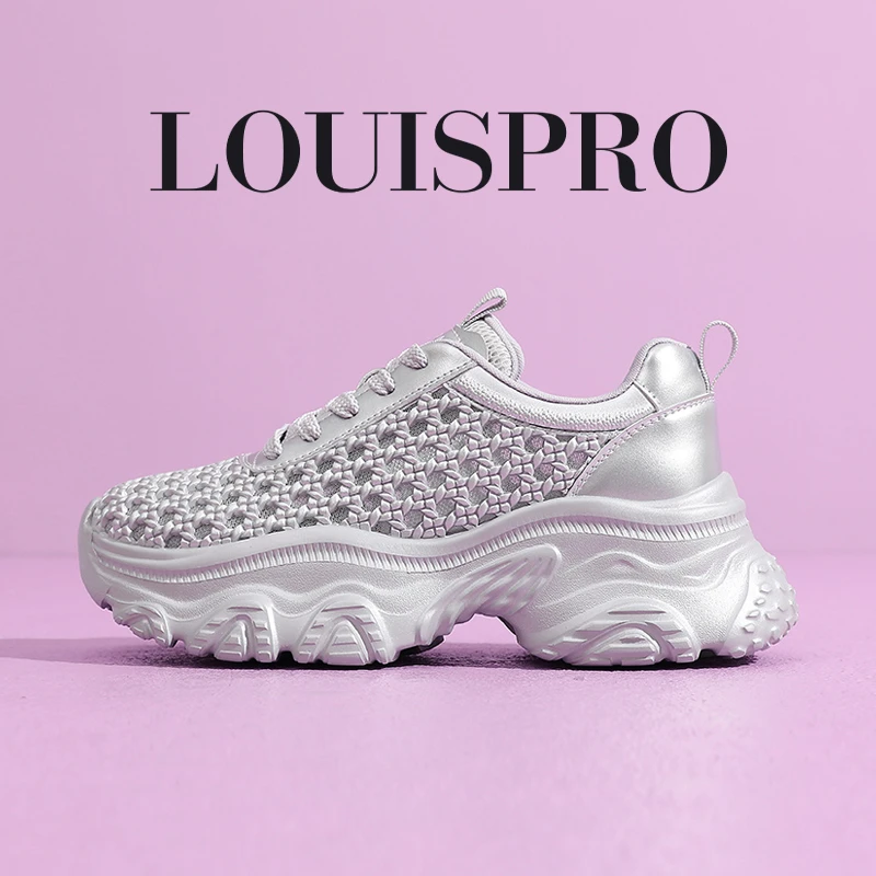 【意式LOUISPRO名品】女士清凉透气鞋运动鞋松糕鞋板鞋软底镂空透网