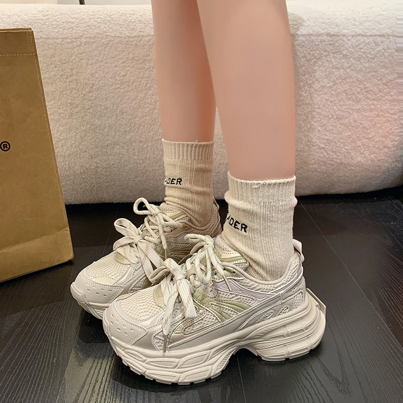 春季老爹鞋女运动网红网面韩版鞋子休闲鞋厚底透气时尚百搭1008-1