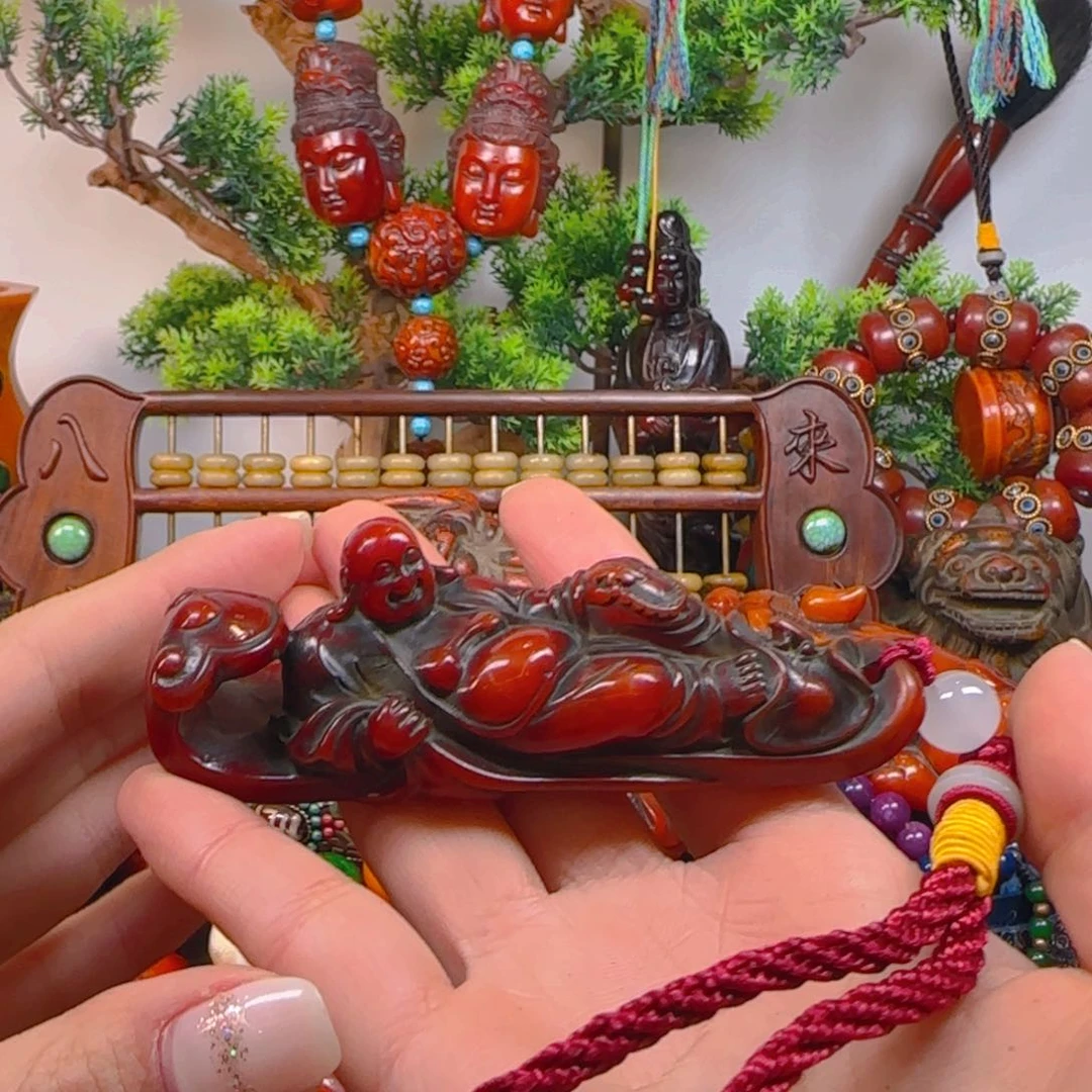 琥珀裸石未镶嵌手把