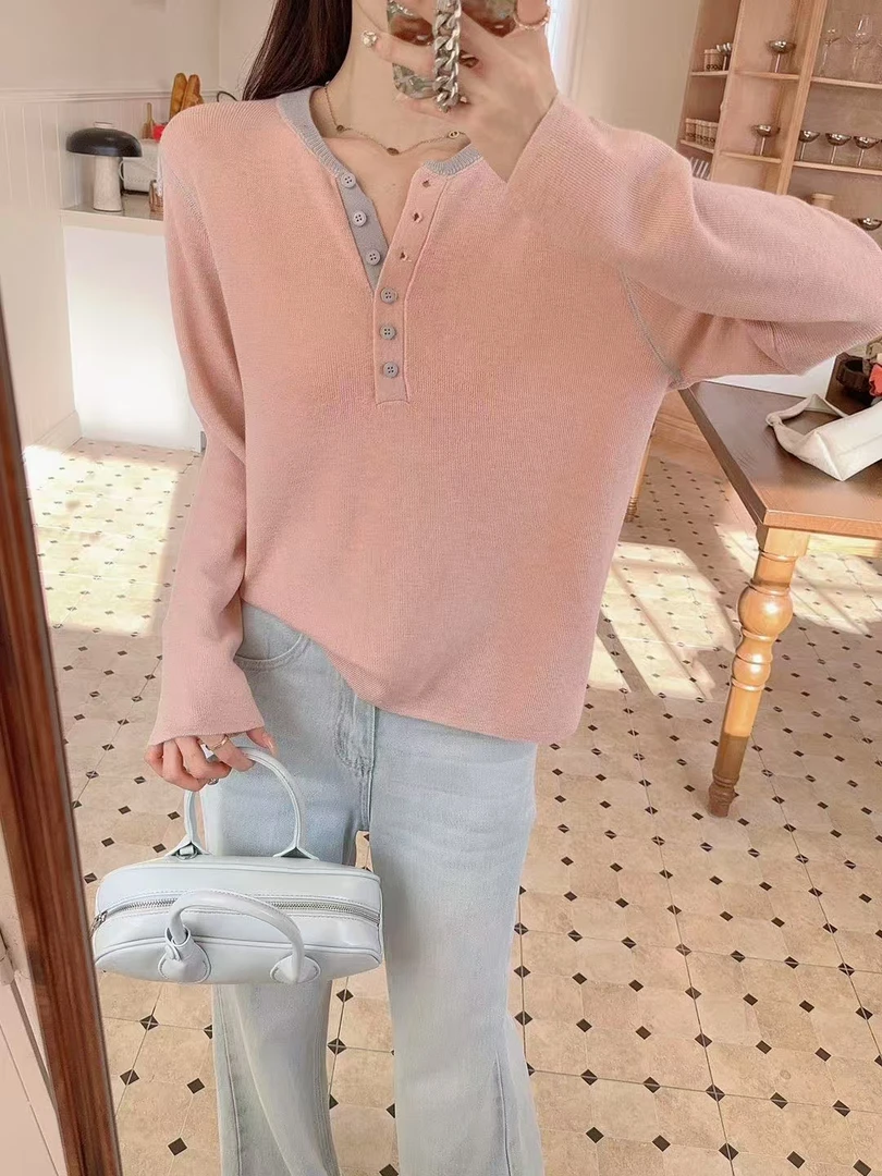 毛衣长袖短款纯色休闲