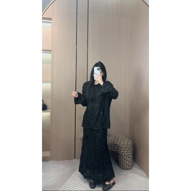 【允儿严选】2025时尚小女人千金风提花设计气质感上衣+半裙套装