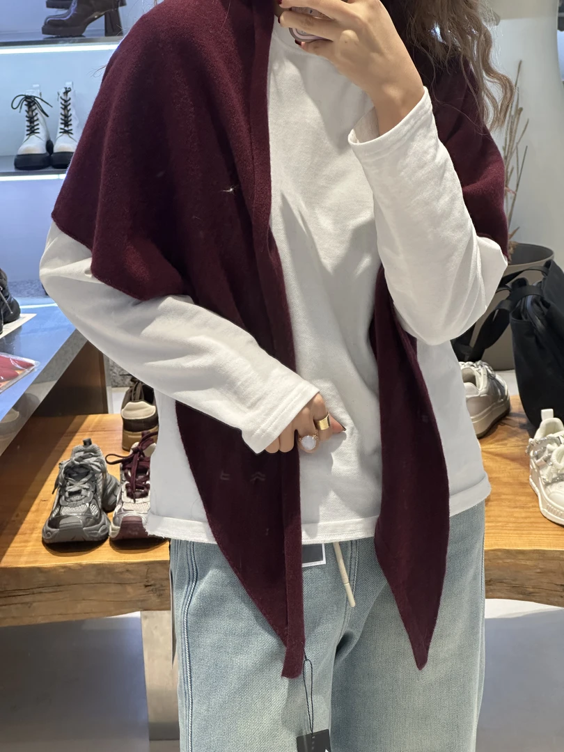 chalan 新款时尚百搭舒适休闲羊毛披肩24wj1204