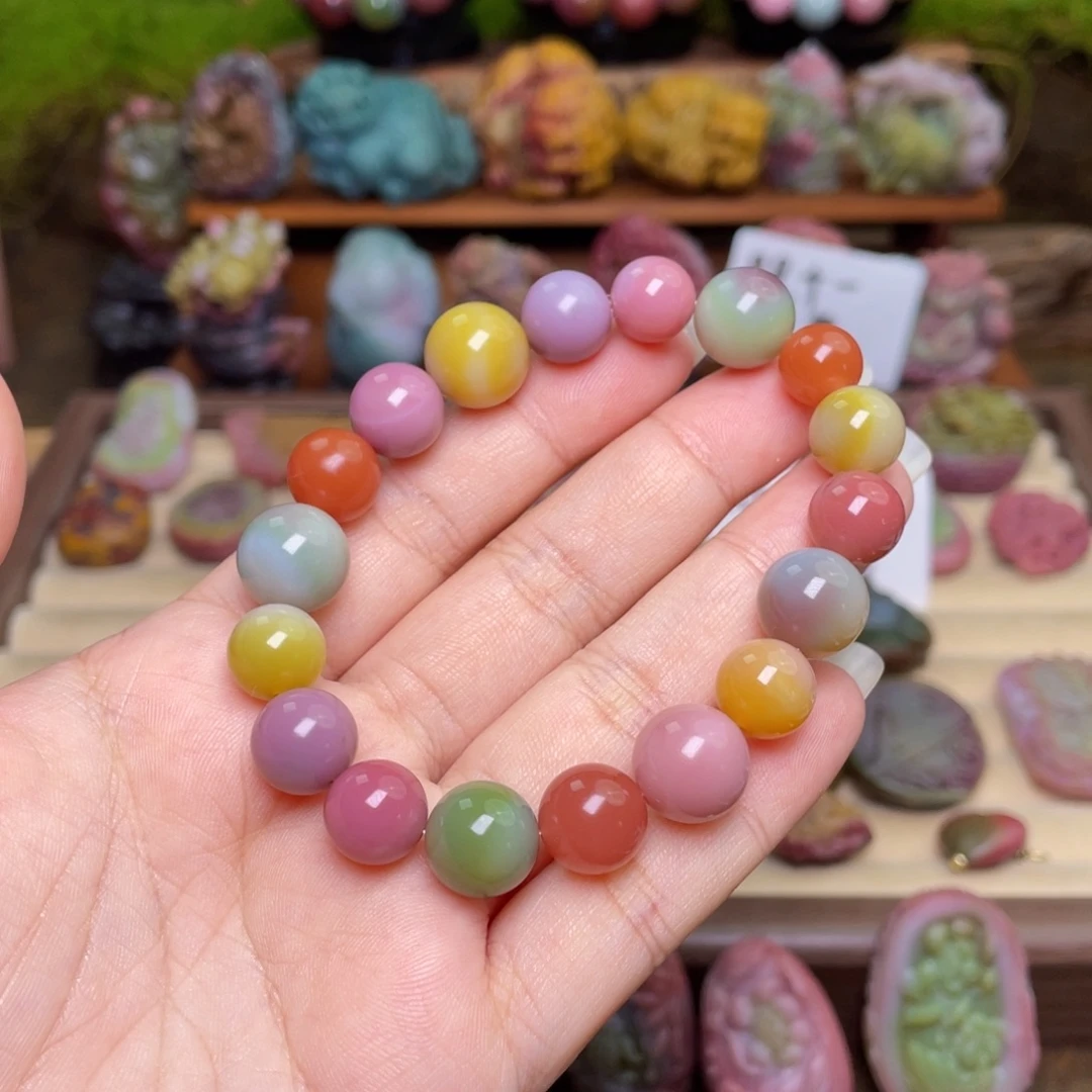 懂***夏玛瑙/玉髓未镶嵌珠宝半成品盐源玛瑙收藏色标光珠