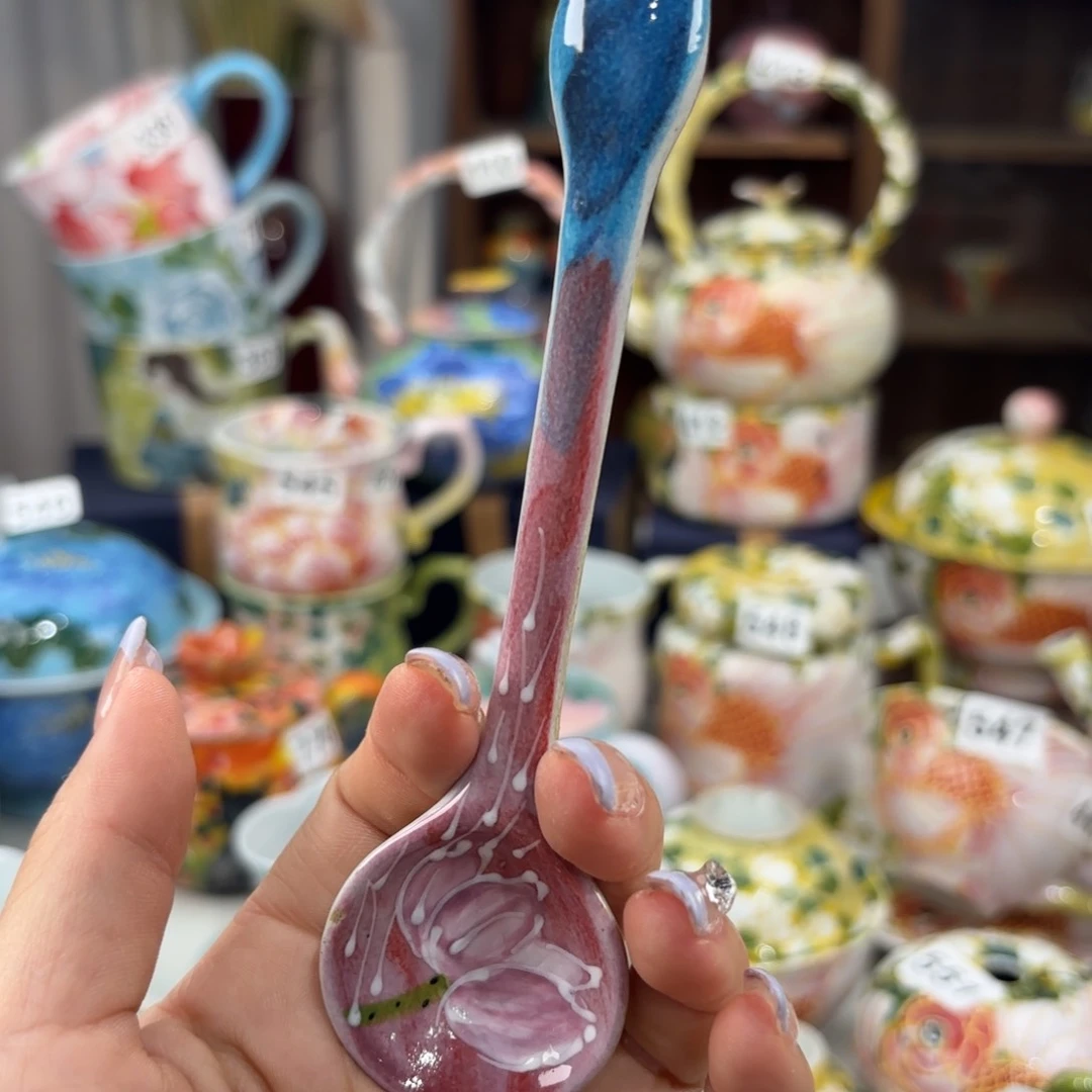 瓷片景德镇手绘高温釉下彩陶瓷茶具