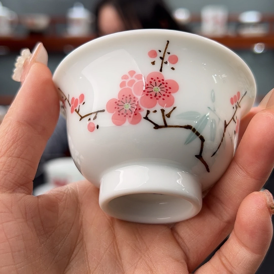 翠竹红梅压手杯一级品