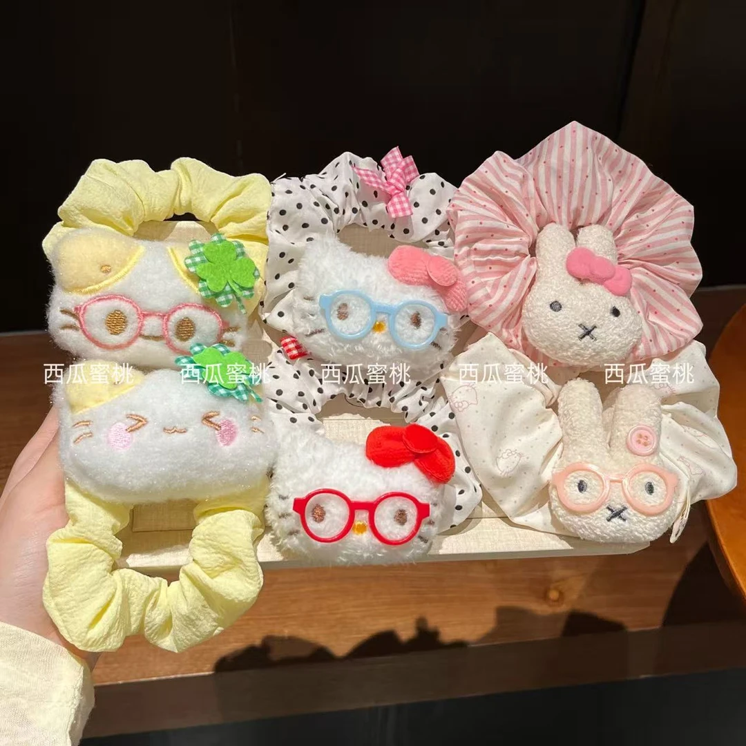 可爱甜美米菲兔kitty猫发圈大肠少女心扎马尾头绳丸子2025皮筋