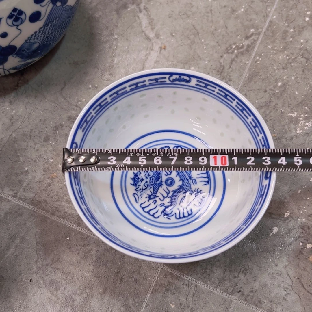 碗青花玲珑5.5寸饭碗