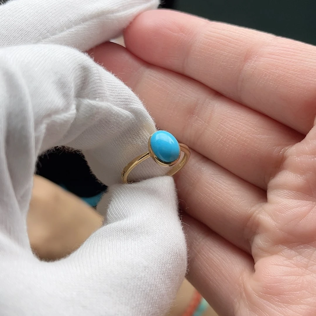 绿松石珠宝奇石18K金镶嵌软***?