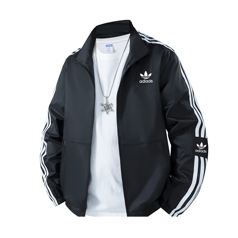 立领外套秋季刺绣立领防风夹克运动风春季情侣休闲户外潮流外套