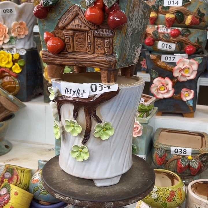 紫砂花盆粗陶材质多肉花盆