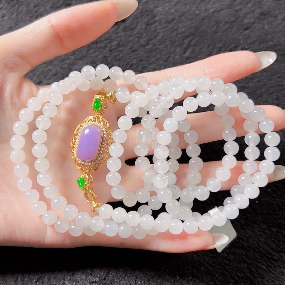 翡翠18K金镶嵌颈饰签收后24小时鉴赏期，过时不退