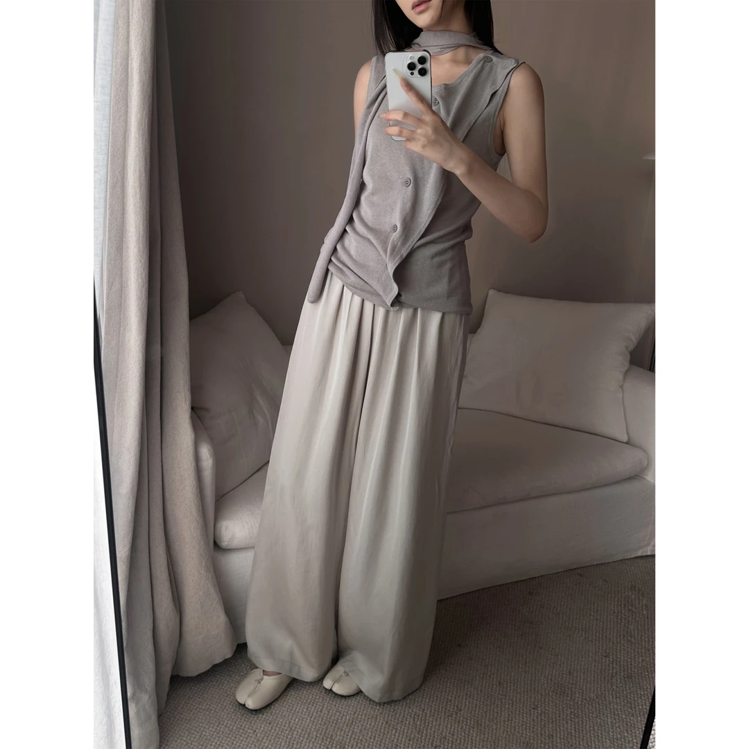 【5werkwen 03.26新品】夏日慵懒|极简无腰头 1OO莱赛尔长裤