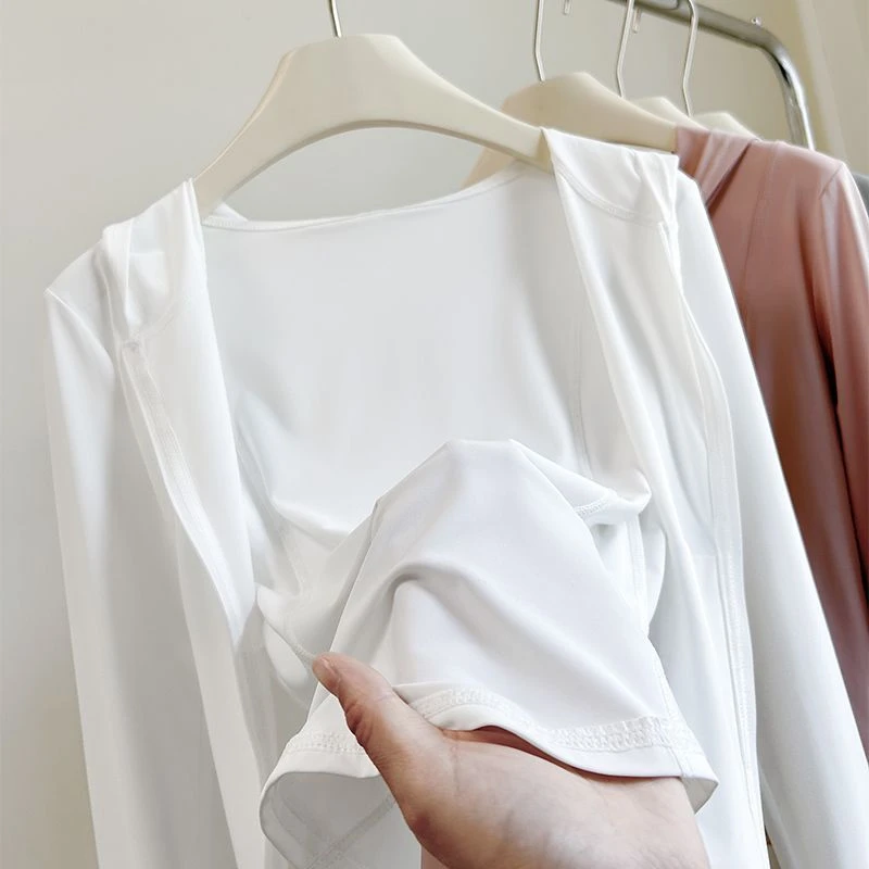 户外防晒衣女2024夏新薄短款宽松长袖连帽防紫外线仙女洋气防晒服