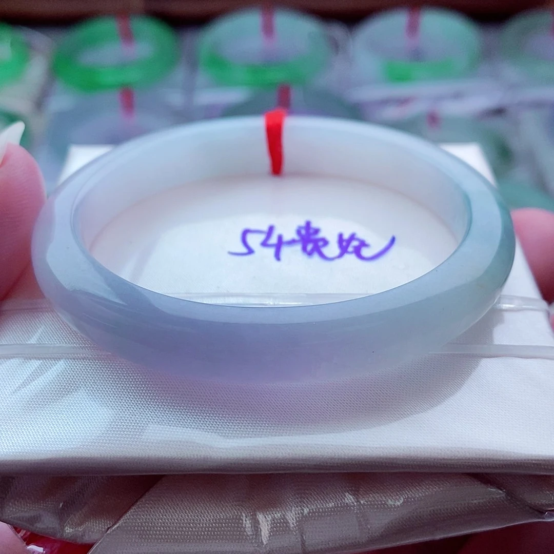 翡翠手镯（贵妃镯）未镶嵌紫罗兰洒金三彩福禄寿