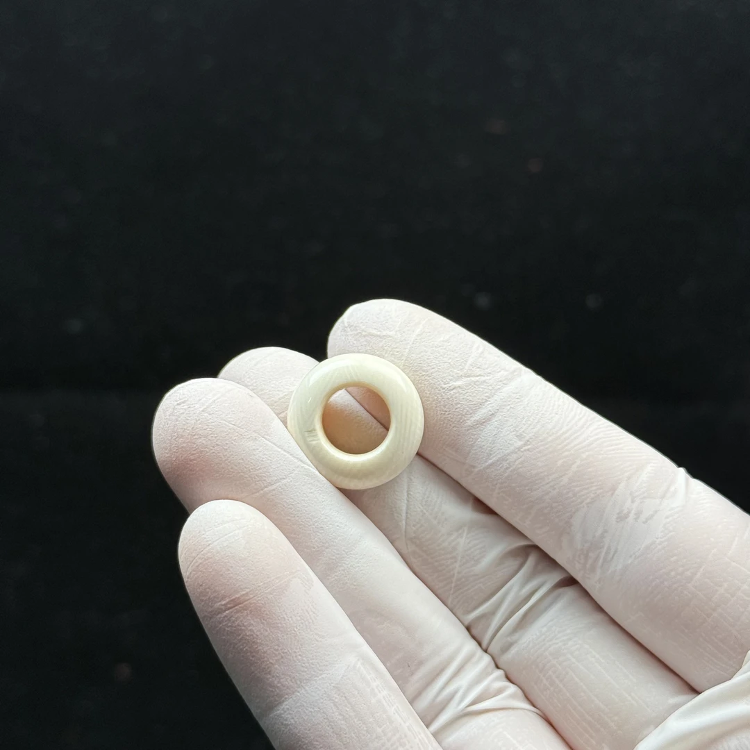D1235天然猛犸牙 跑环戒指内径8.3mm支持鉴定 假一罚四
