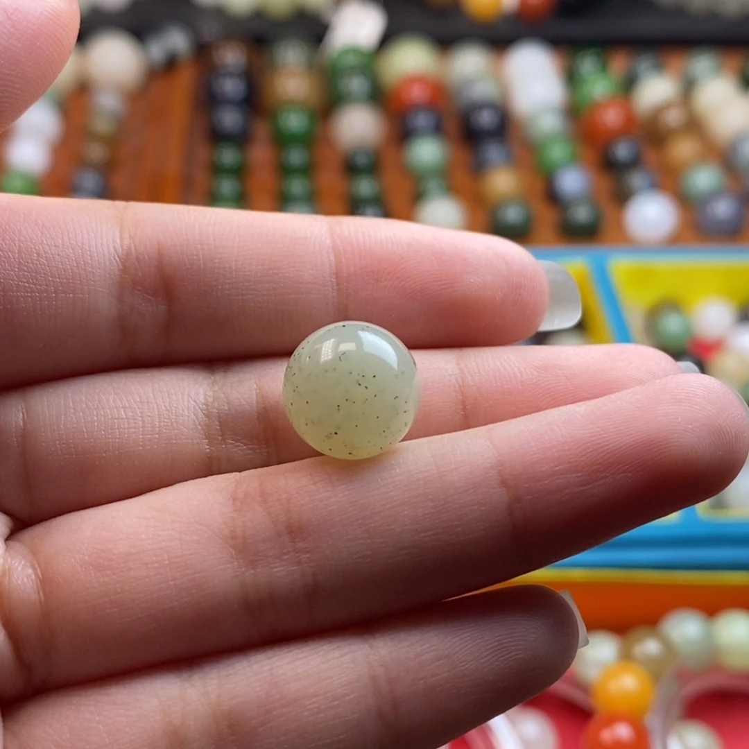 未镶嵌和田玉珠宝奇石福利点墨青花单珠z12