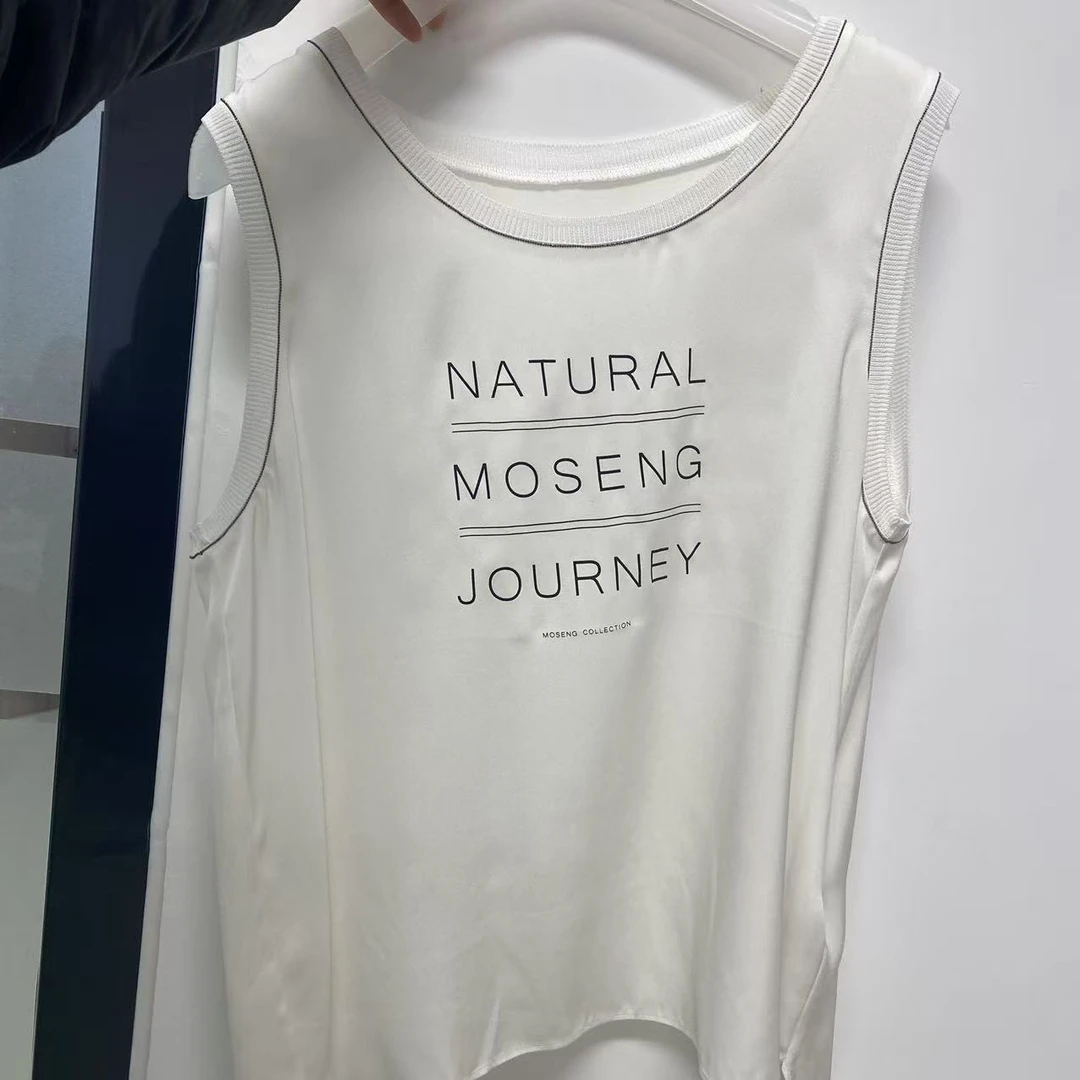 莫笙通勤白色时尚休闲百搭女士夏季简约背心