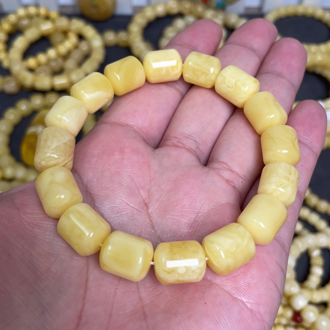 蜜蜡未镶嵌裸石蜜蜡竹节手串11mm