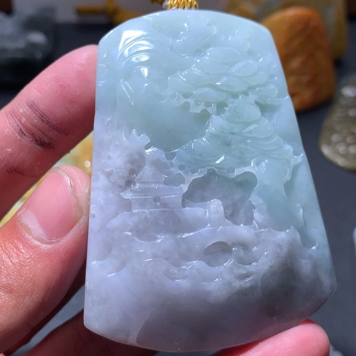 翡翠未镶嵌颈饰保真天然a货翡翠