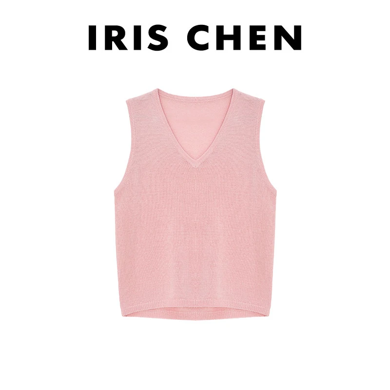 现货IRIS CHEN 清风马甲 2025春夏v领百搭休闲针织马甲25MJ217