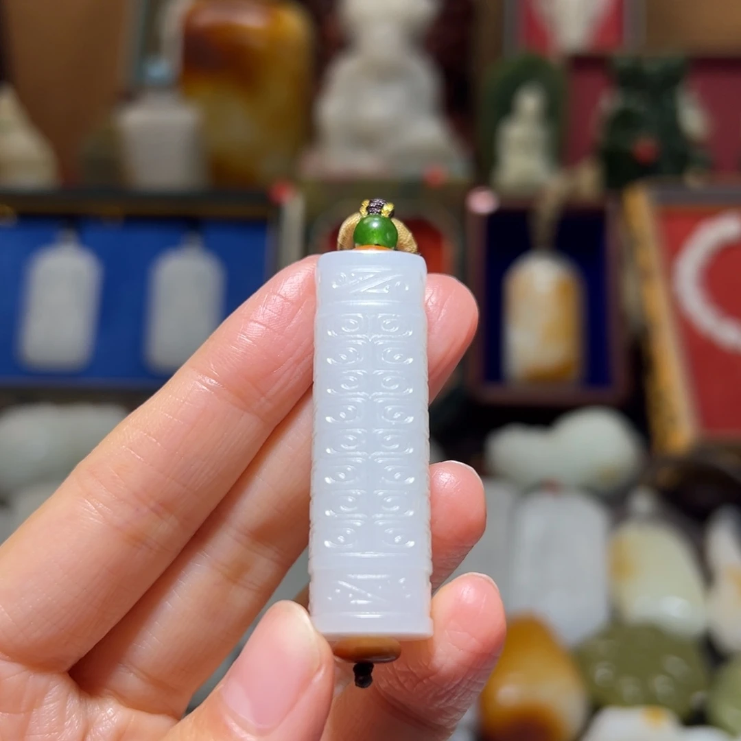 雨***竹和田玉未镶嵌挂件