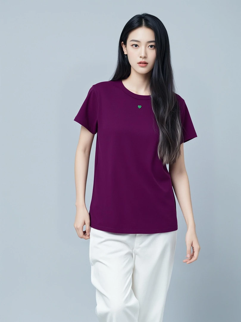 【DMDT潮牌】新品“暖芯”暖气房里的短袖磨毛蓄热女T恤T1001