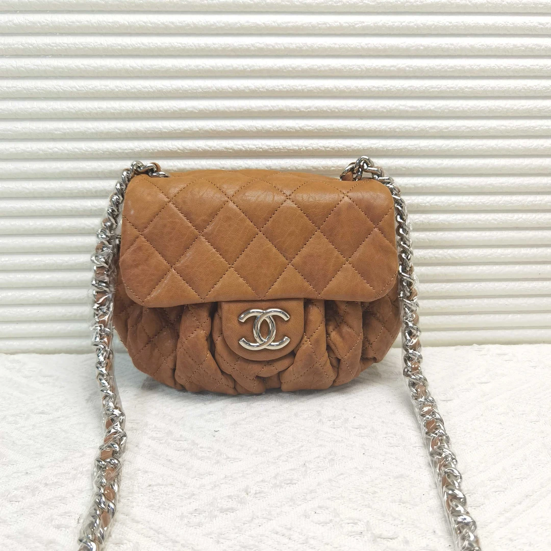 95新 Chanel/香奈儿 CHANEL Around Chain 链条滚边南瓜包斜挎包