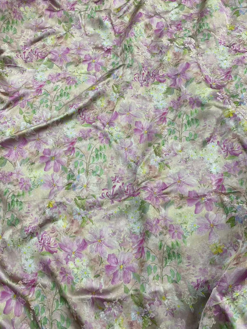 直播间颜色为准 花萝布料 紫荆花06号