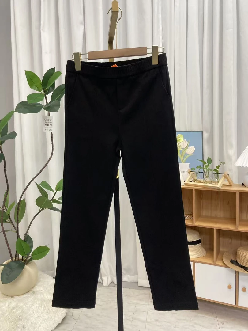 【6092烟管裤】女士百搭修身显瘦九分裤松紧腰弹力裤