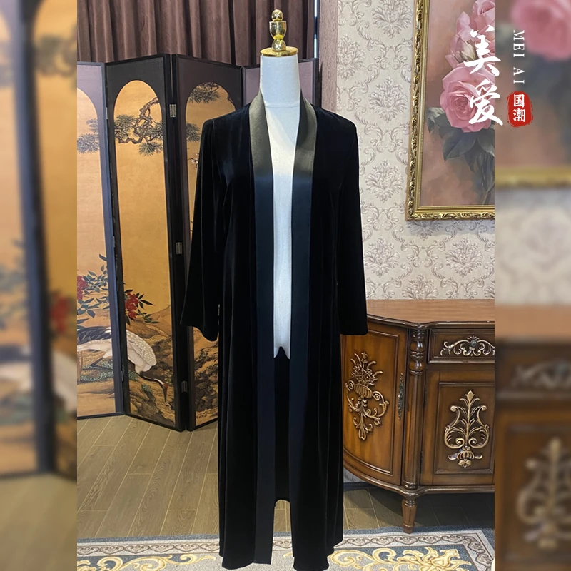 美爱【真丝丝绒外套】新中式定制美德美爱夫妇时装国风唐装W417
