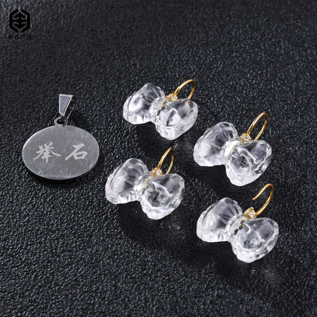 【举石严选】H07-1332-078水晶耳饰（一对/多样性发/约23*17*11mm）L