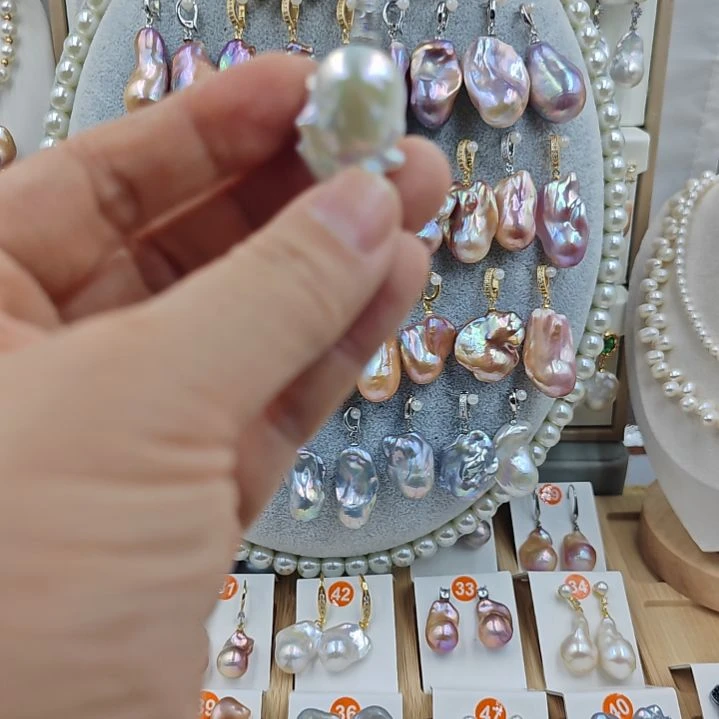 淡水珍珠耳饰银S925镶嵌Z*M