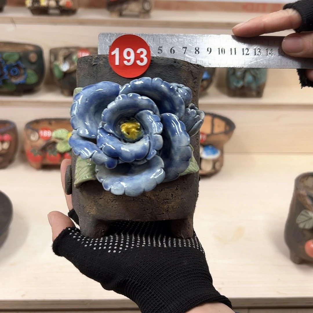 紫砂花盆193号微瑕内口8.5外高14