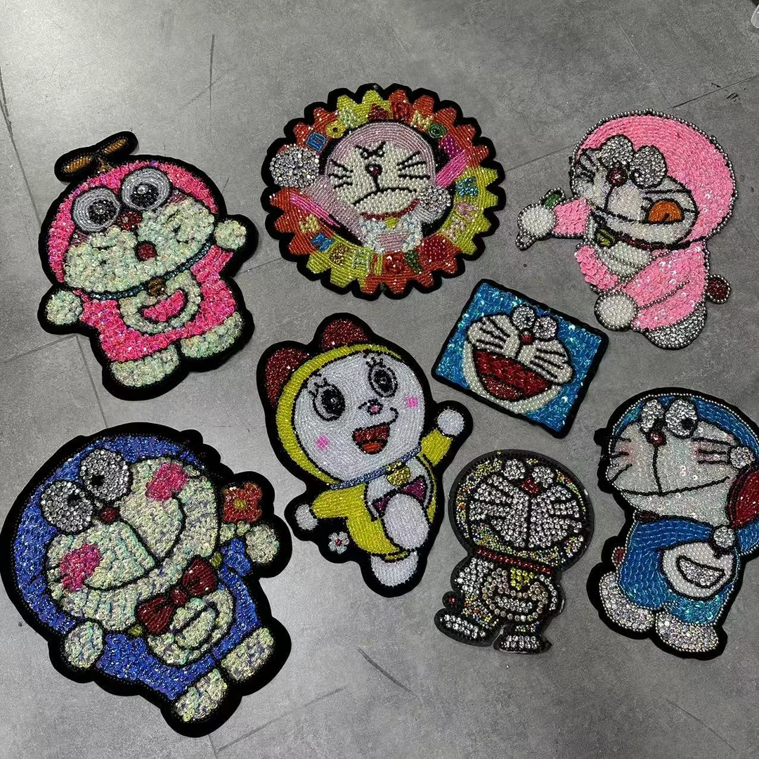 【依诺原创】新款重工手工钉珠叮当猫图图  KTT2506045